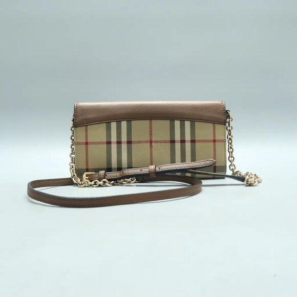 Burberry Brown Leather&Cloth Shoulder Bag 615-123024 - Picture 11 of 12